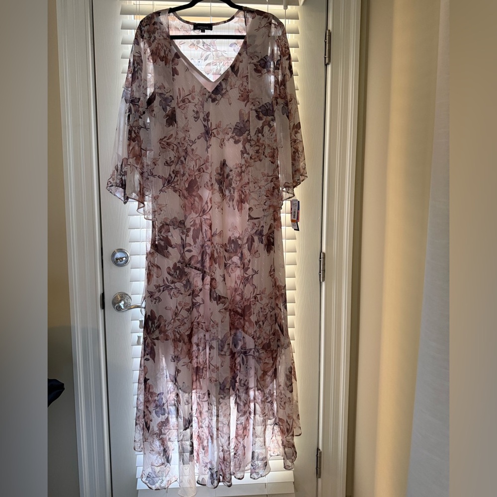 NEW- R&M Richards Floral High Low - Two-Piece Chiffon Jacket Dress